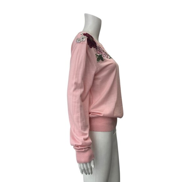 $1325 Dolce & Gabbana Pink Pullover Cashmere Embroidered Sweater size 12/50 - Picture 5 of 11